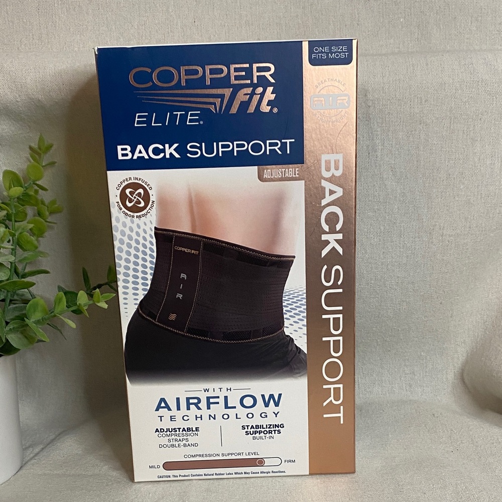 Copper Fit Elite Air Back Support Brace with Airflow Technology, NWOT
